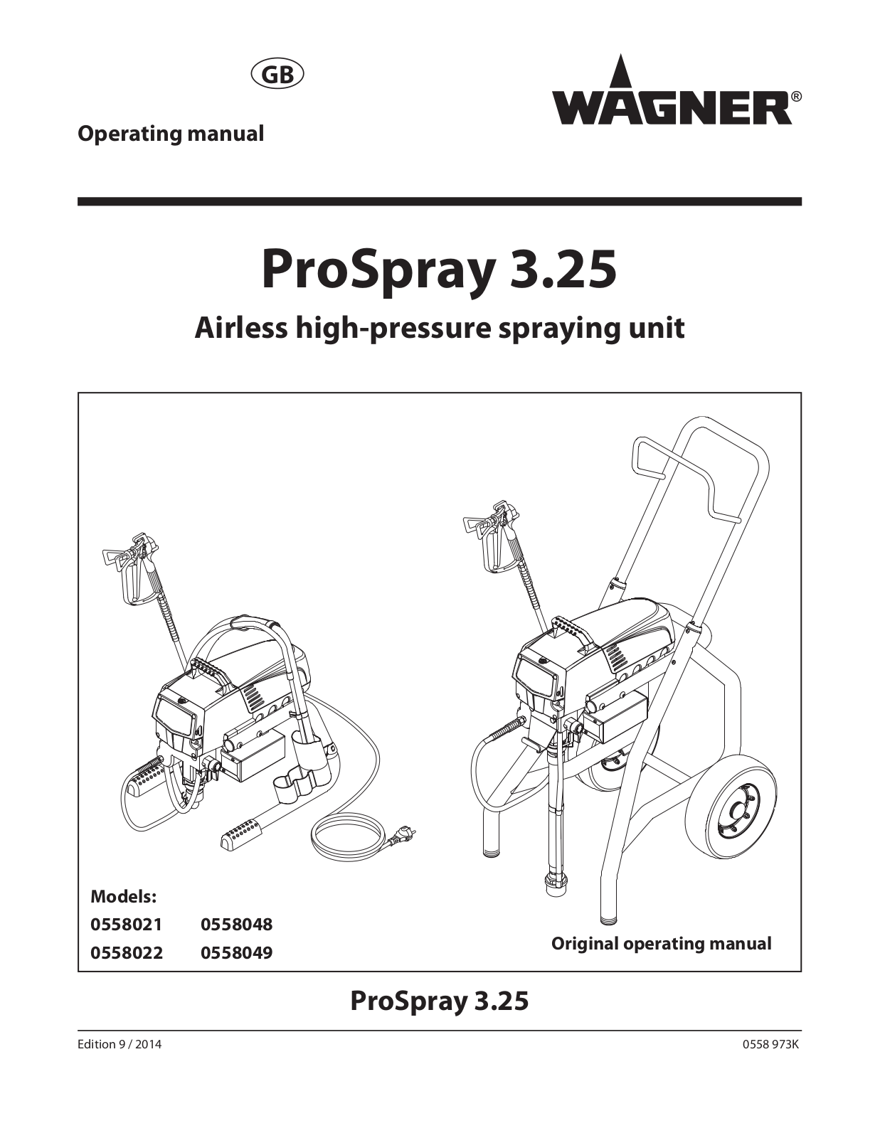 Wagner SprayTech 558022, 558021, 558048, 558049 User Manual