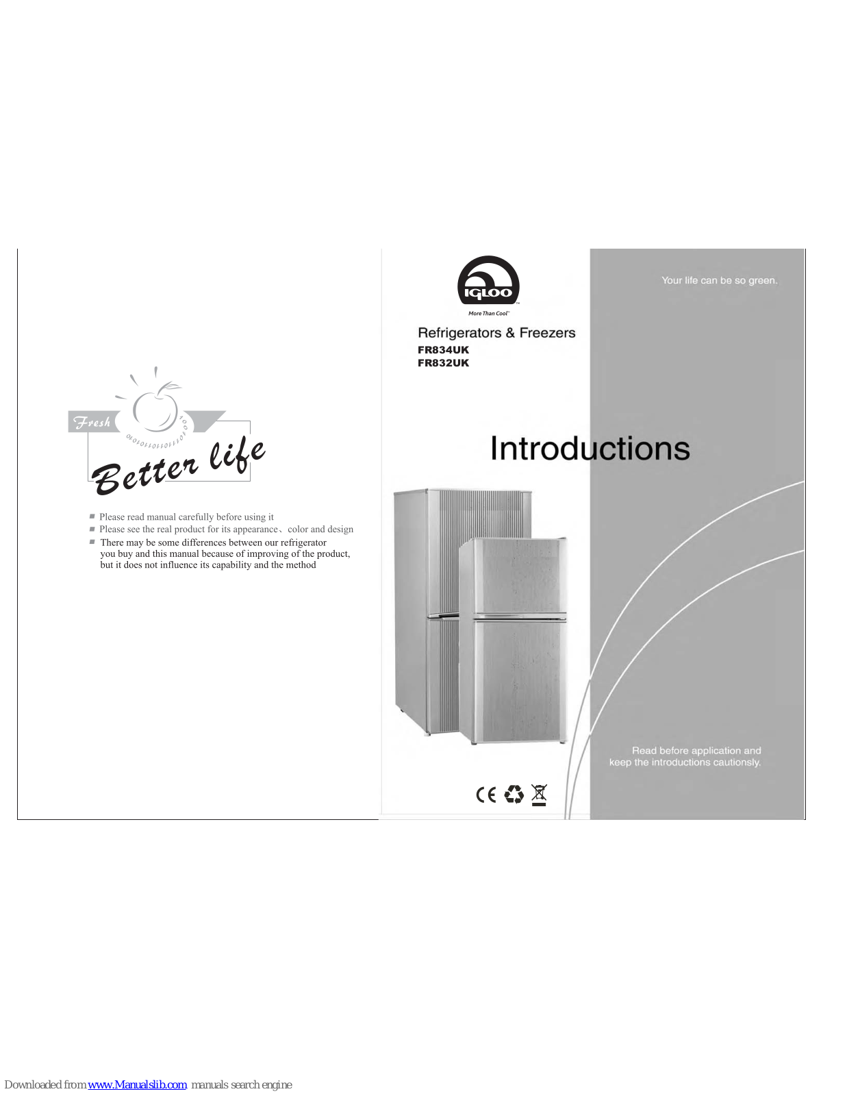 Igloo FR834UK, FR832UK User Manual