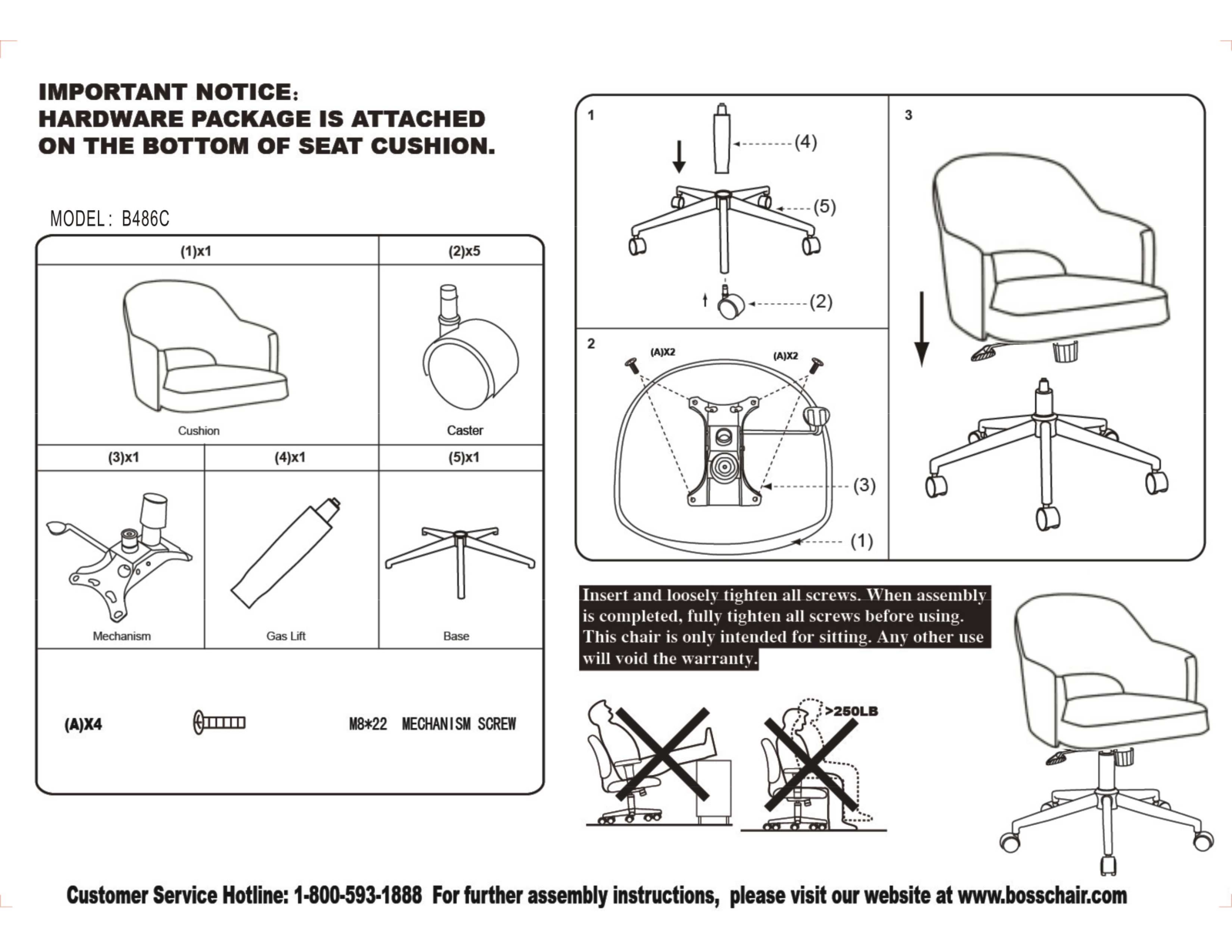 Boss B486CBK Assembly Guide