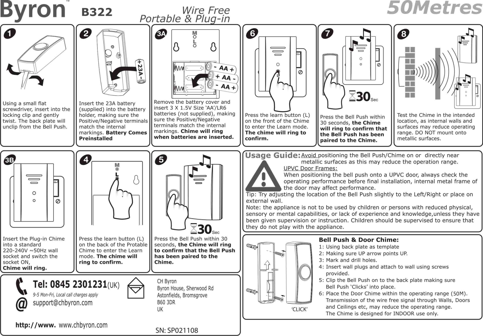 Byron B322 Installation and Operation Instruction