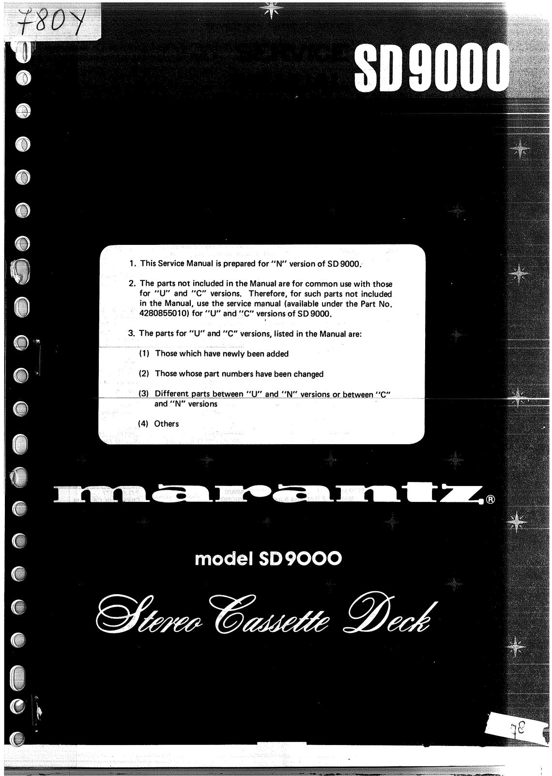 Marantz SD-9000-N Schematic