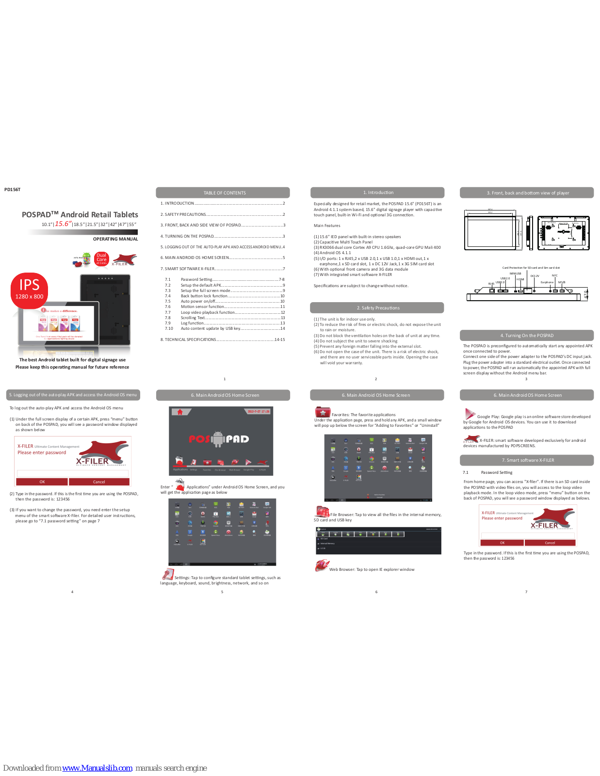 Pospad PD156T Operating Manual