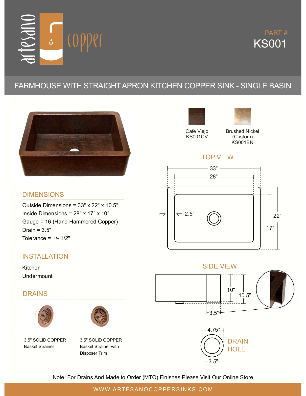 Artesano Design YIPT1108 Specifications - ManualMachine.com