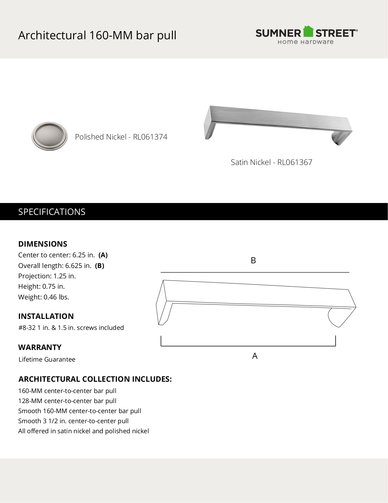 Sumner Street Home Hardware CTHD1118 Specification - ManualMachine.com