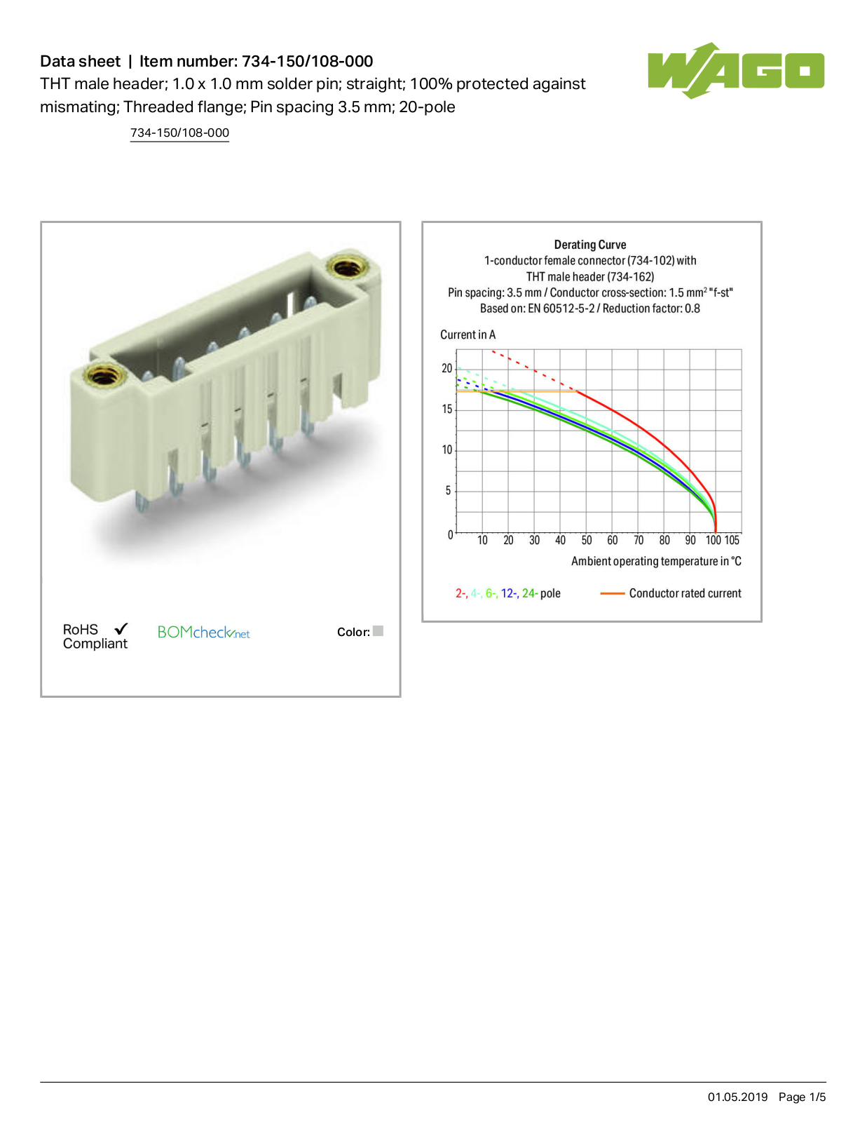 Wago 734-150/108-000 Data Sheet