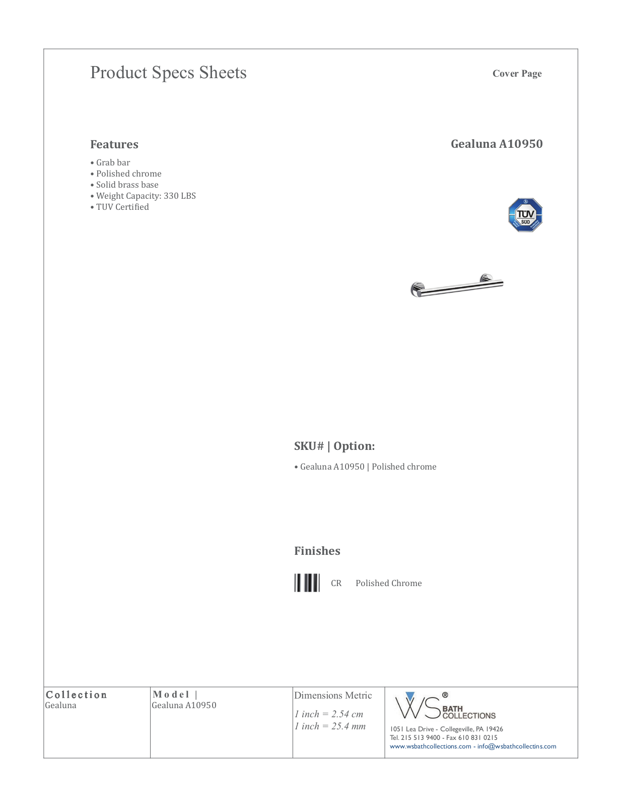 WS Bath Collections WSO3412 Specifications - ManualMachine.com