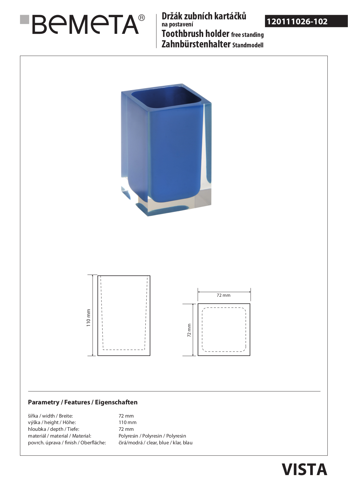 Bemeta Vista 120111026-102 User guide