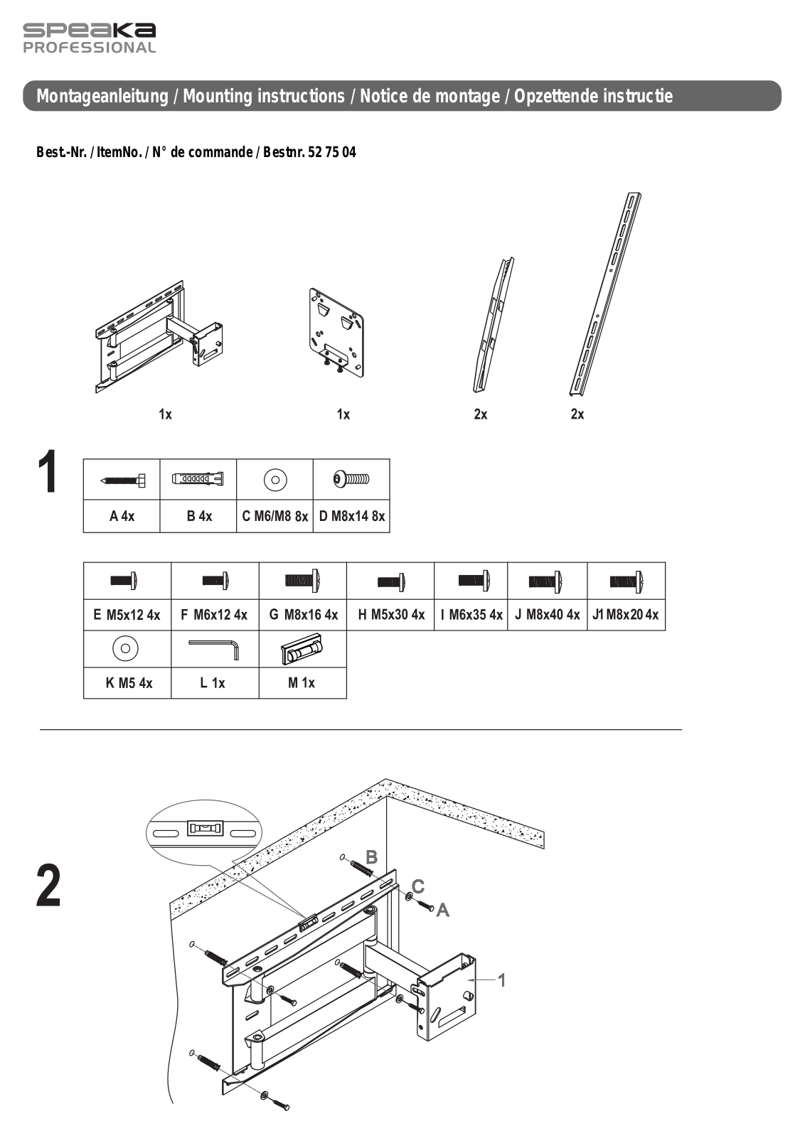 SpeaKa Professional 52 75 04 Instructions