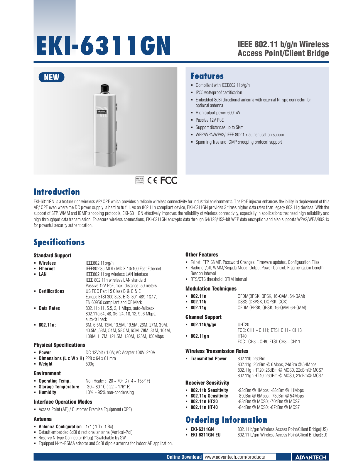 B&B Electronics EKI-6311GN-EU Datasheet