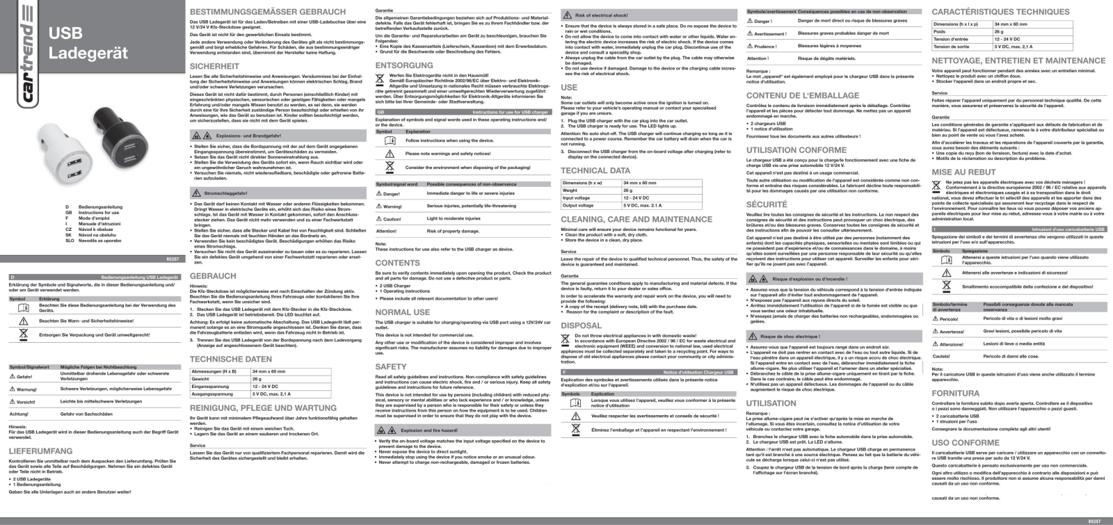 cartrend 80257 User manual