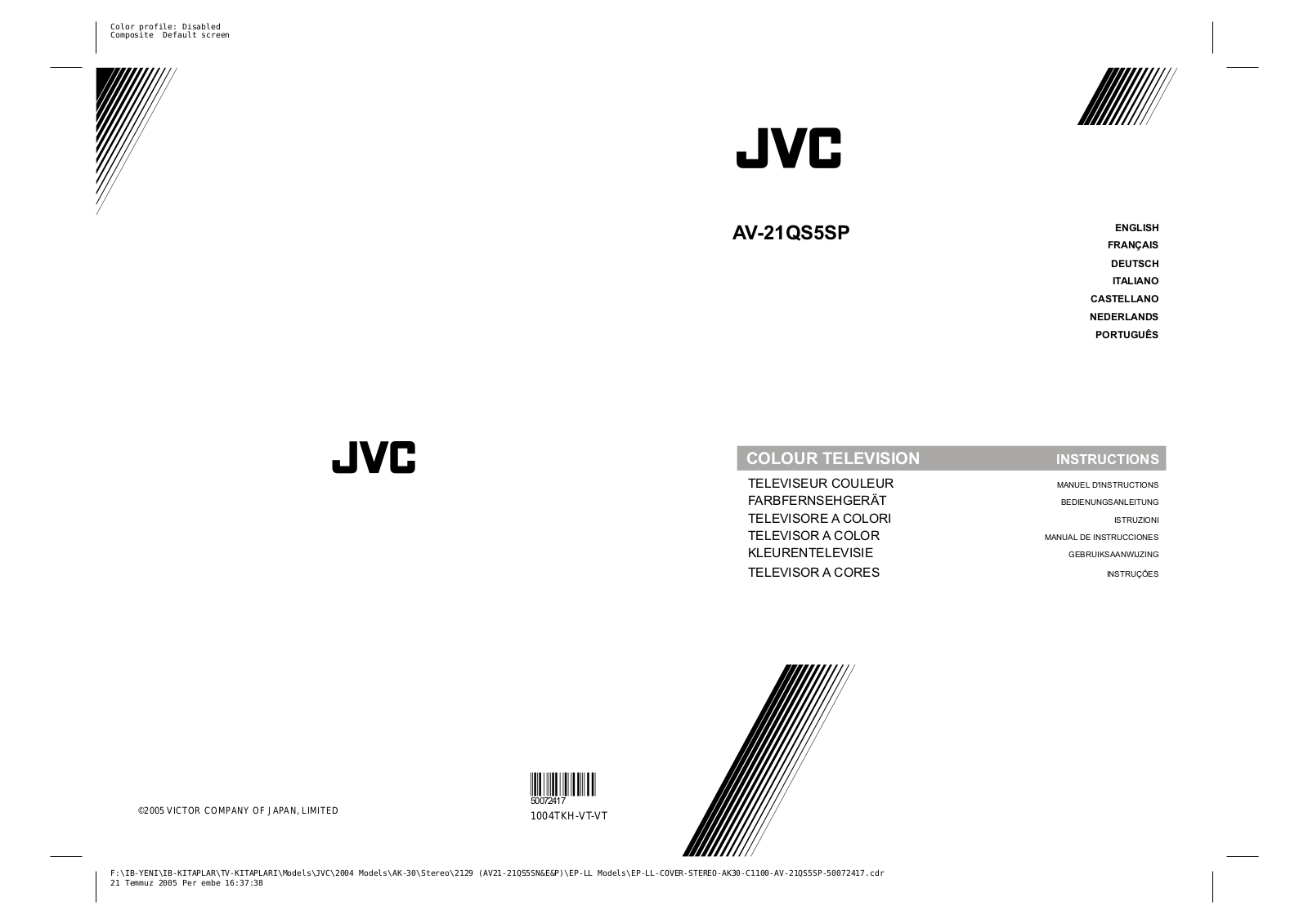 Jvc AV21QS5SP User Manual