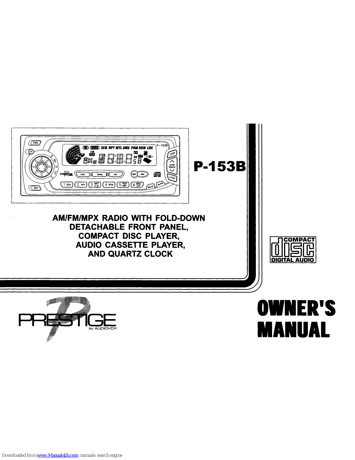 Prestige P-153B Owner's Manual