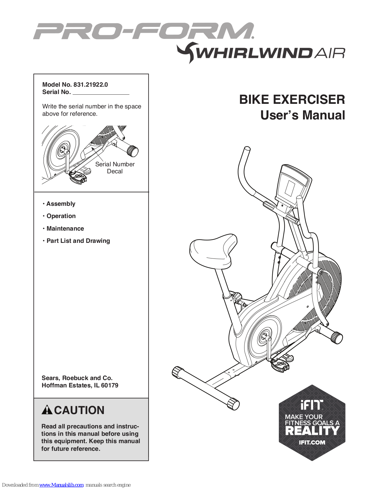 Pro-Form 831.21922.0 User Manual