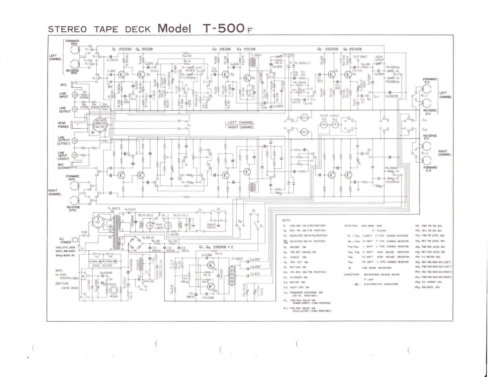 Pioneer T-500 Schematic