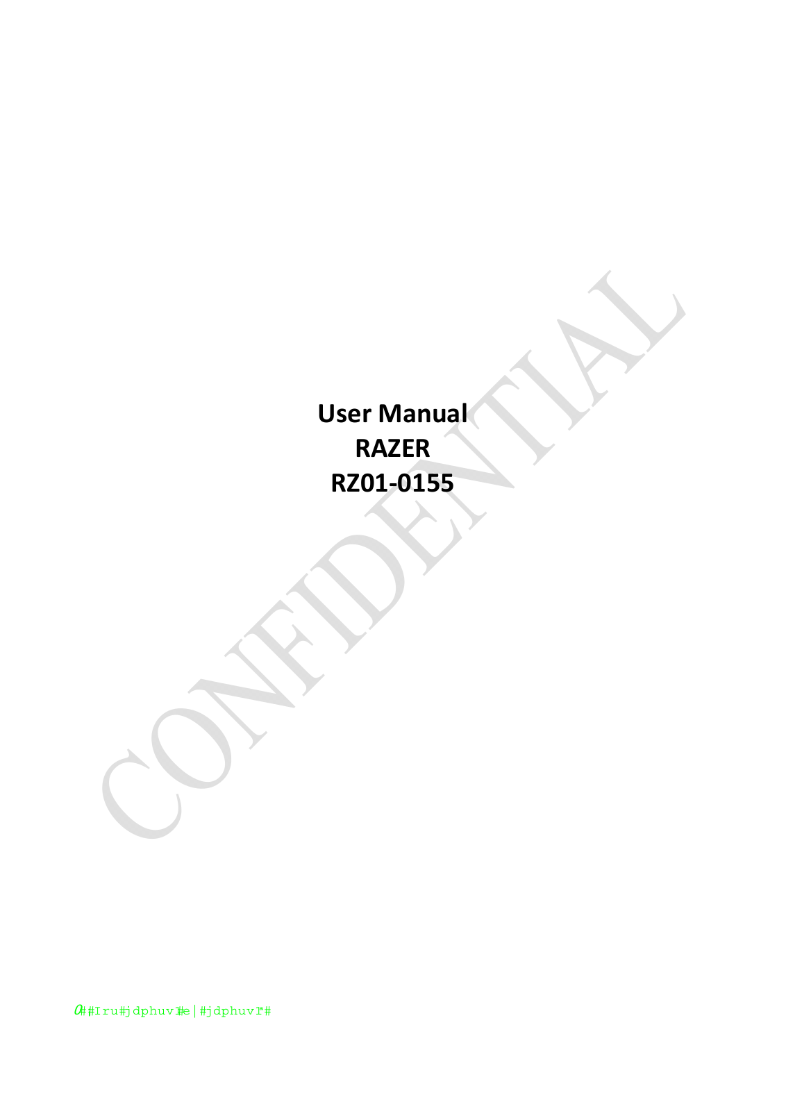 Razer RZ010155 User Manual