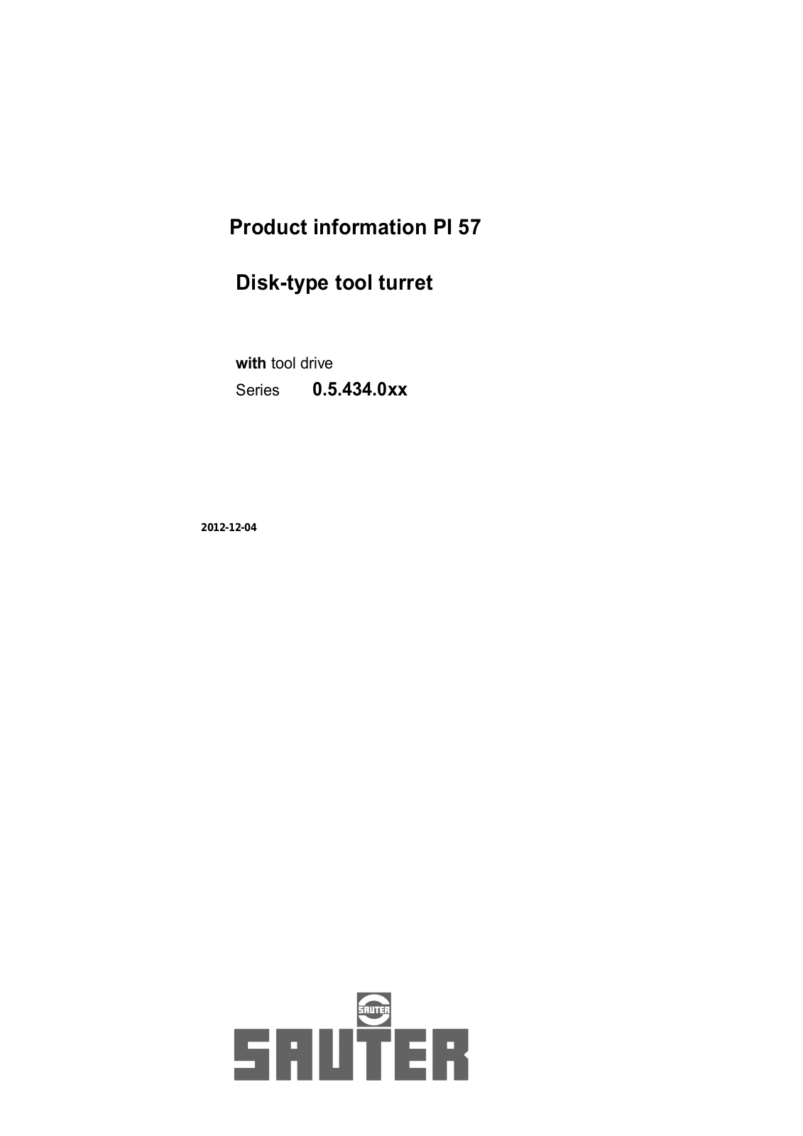 sauter PI 57 User Manual