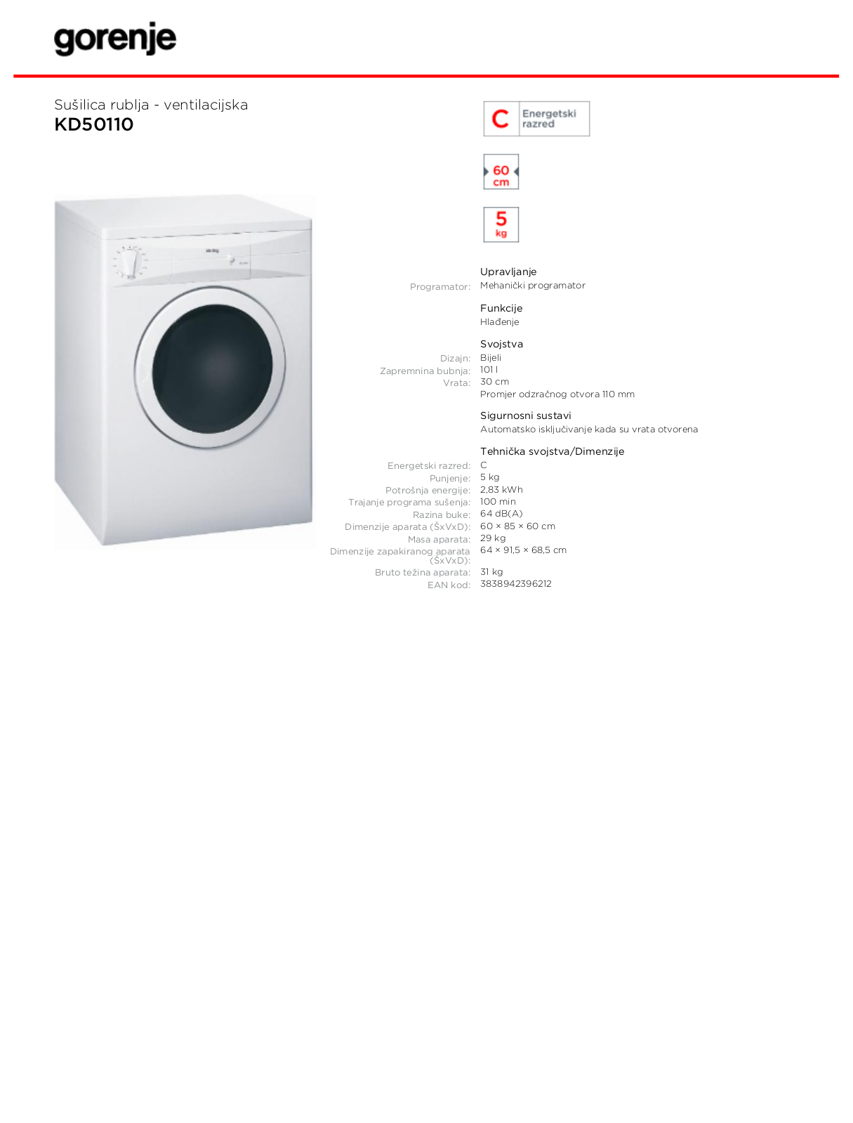 Gorenje KD50110 BROCHURE