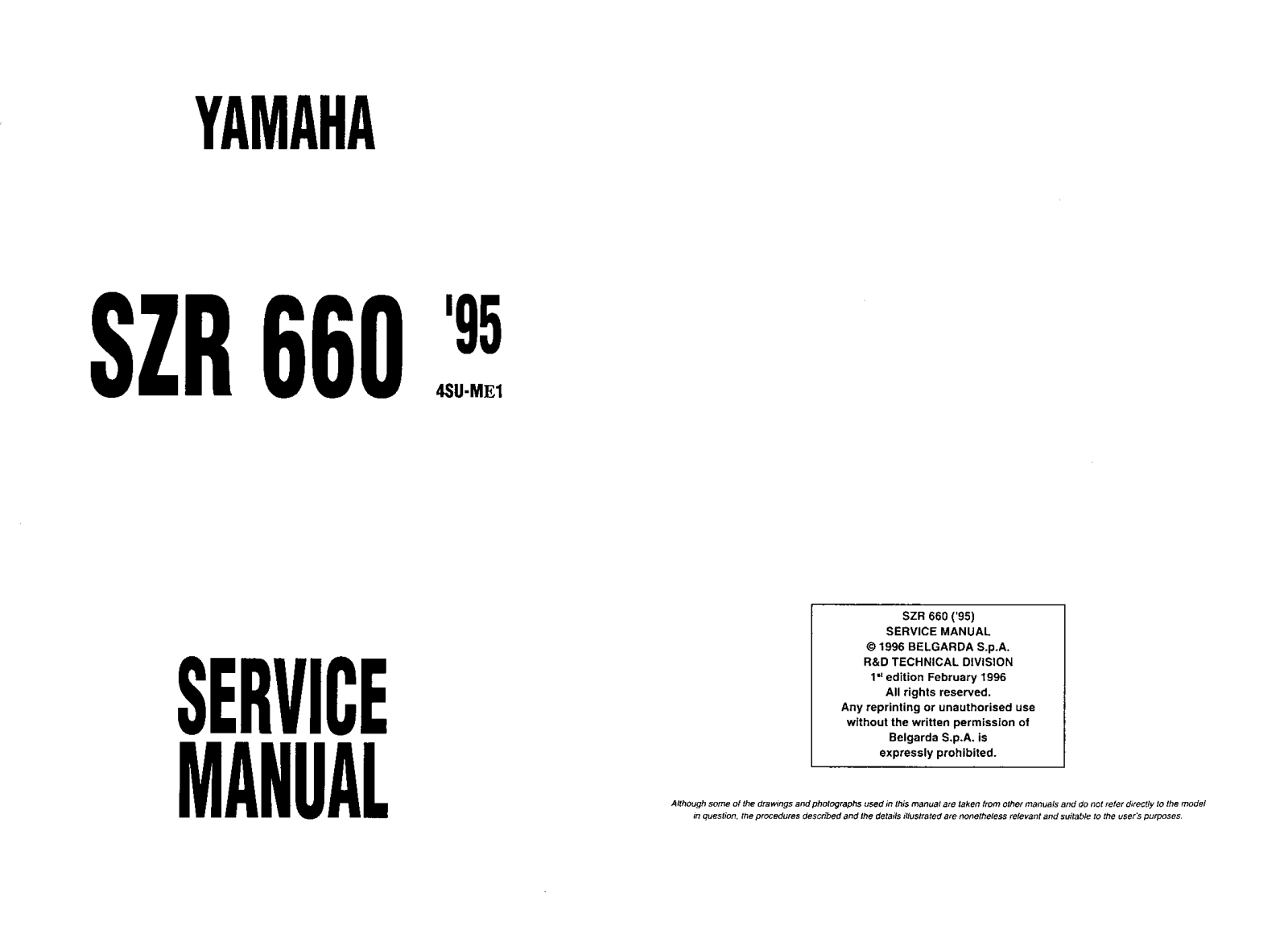 Yamaha SZR660 1995 User Manual