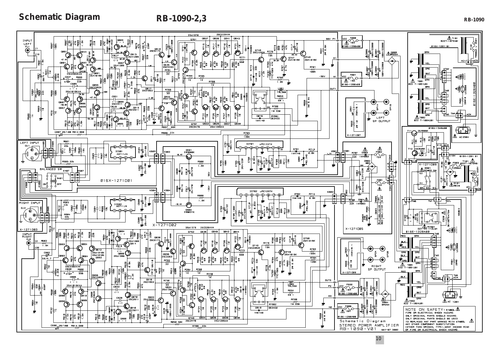 Rotel RB-1090 Schematic