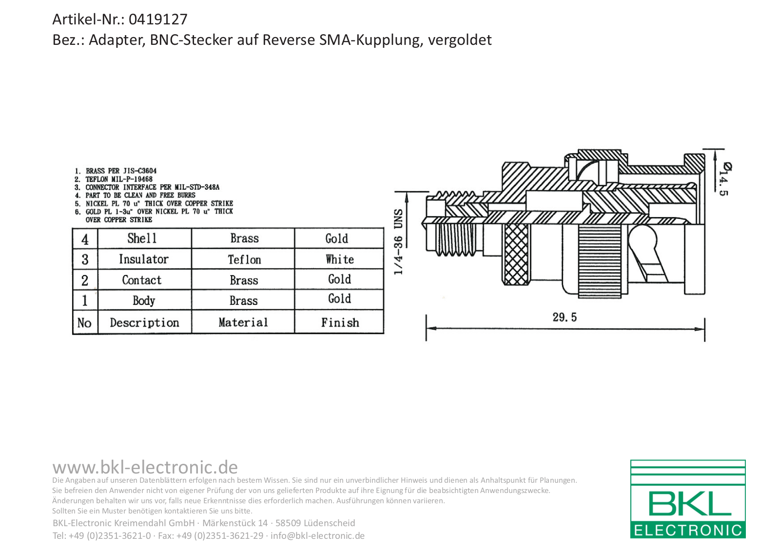 BKL BKL 0419127 Datasheet - ManualMachine.com