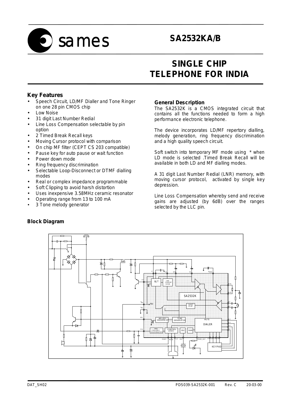 SAMES SA2532KA Datasheet