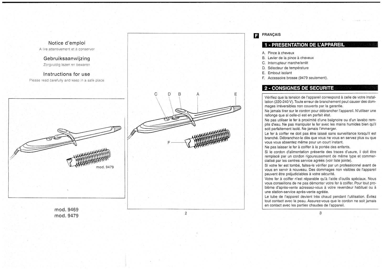 CALOR 9469 User Manual