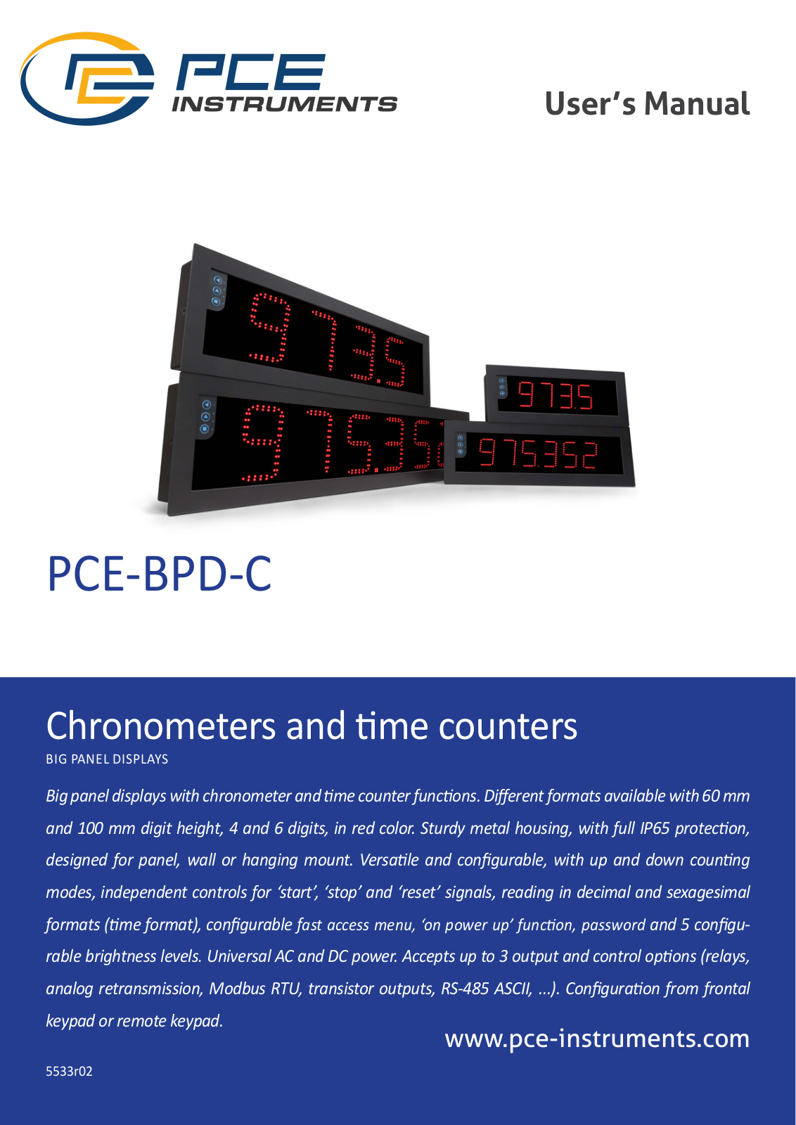 PCE Instruments PCE-BPD-C-66D, PCE-BPD-C-66A Users guide - ManualMachine.com