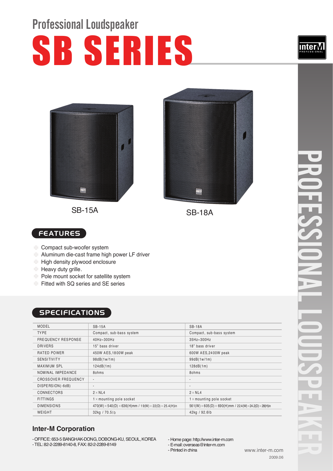 Inter-M SB-15A User Manual