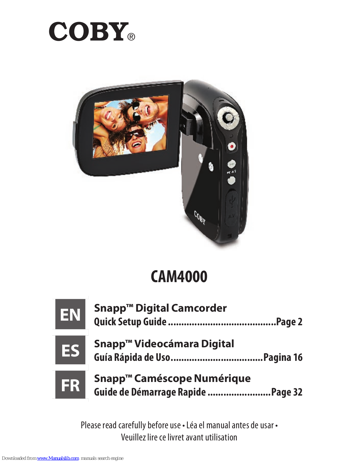 Coby SNAPP CAM4000, CAM4000 - SNAPP Camcorder - 3.0 MP Quick Setup Manual