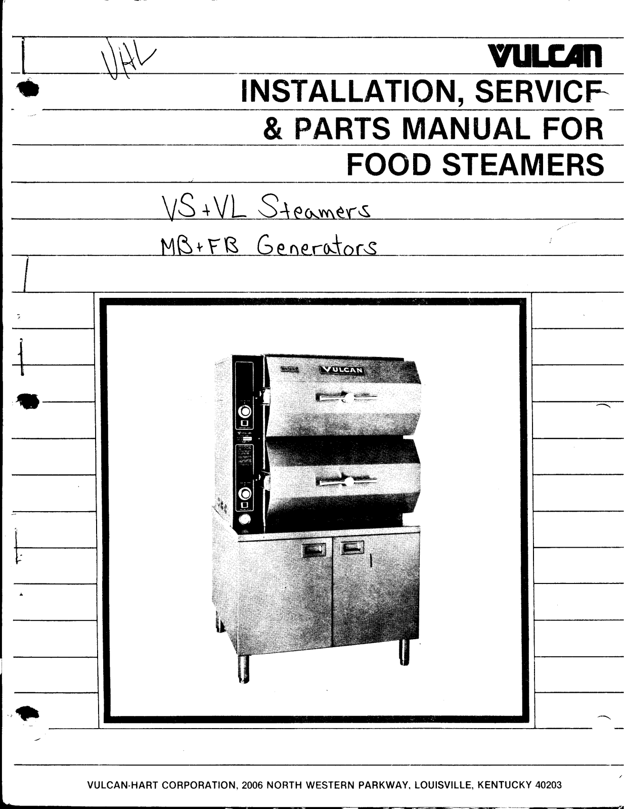 Vulcan VL2GSS Service Manual