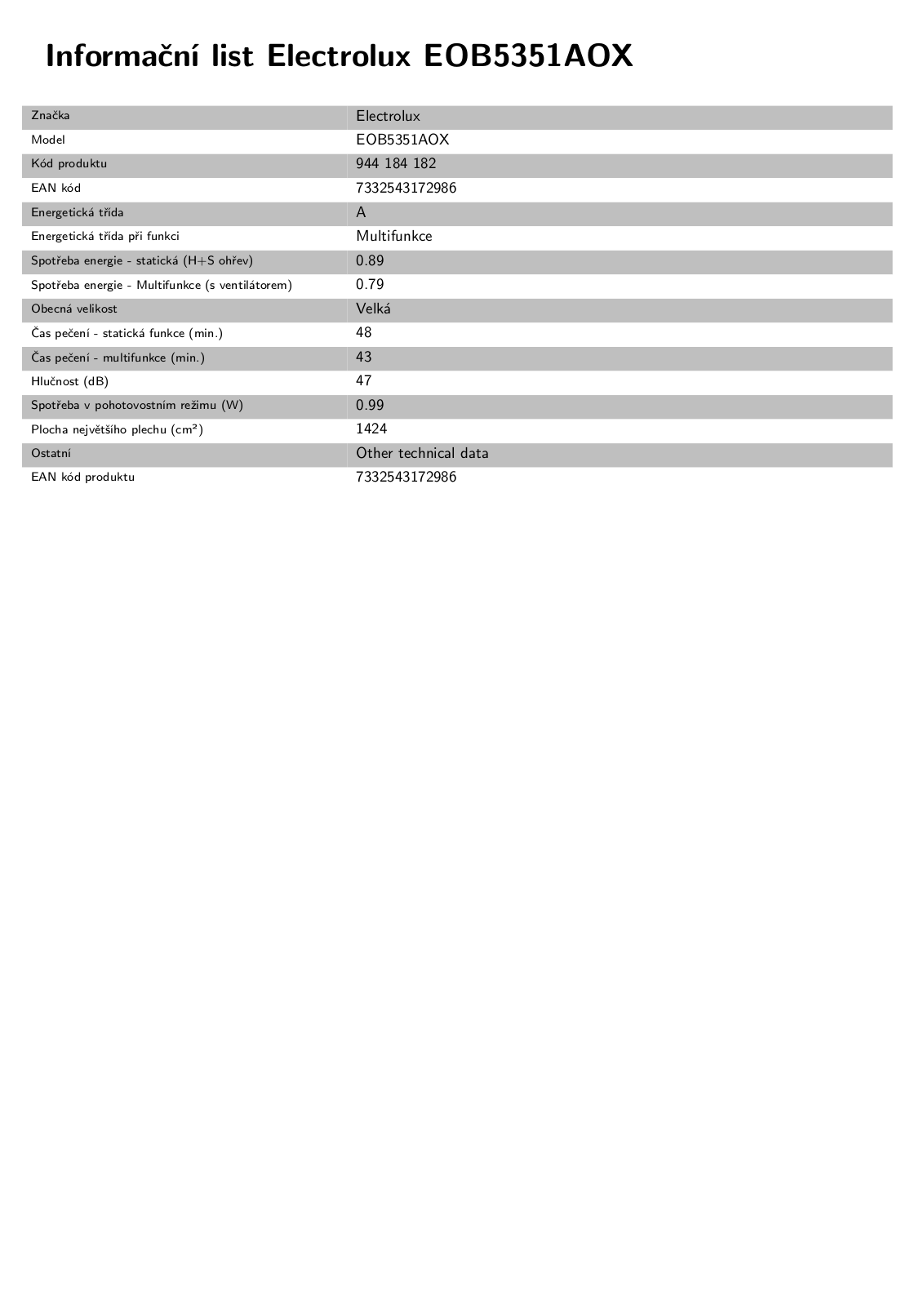 Electrolux EOB5351AOX User Manual