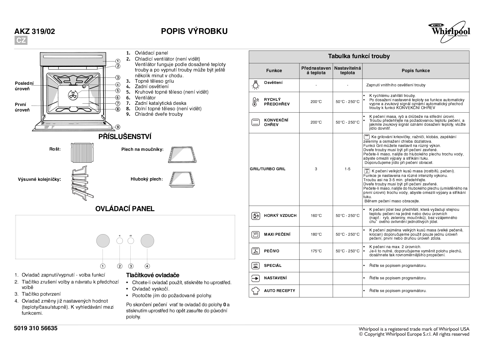 Whirlpool AKZ 319/02 IX User Manual