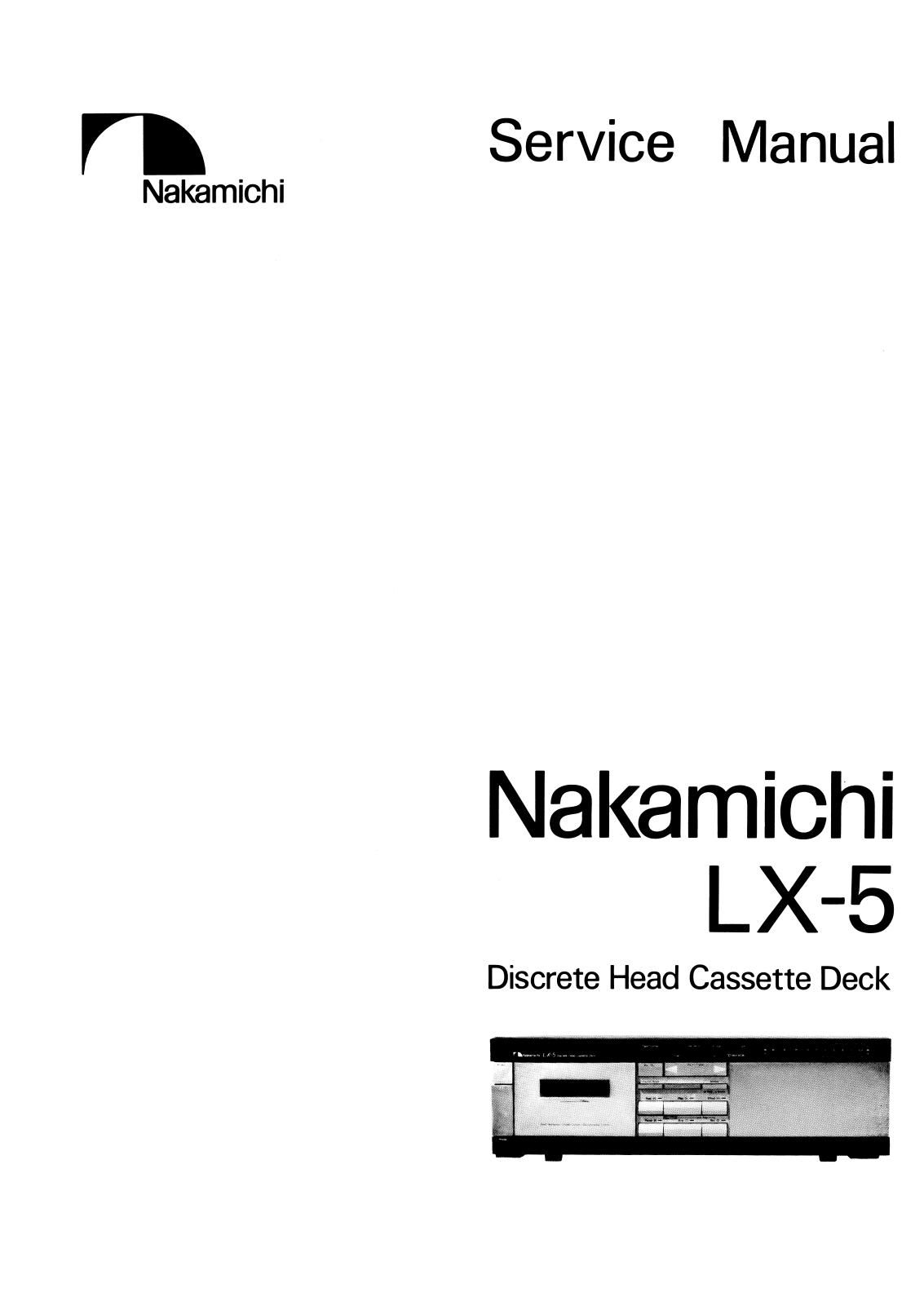 Nakamichi LX5 SERVICE MANUAL