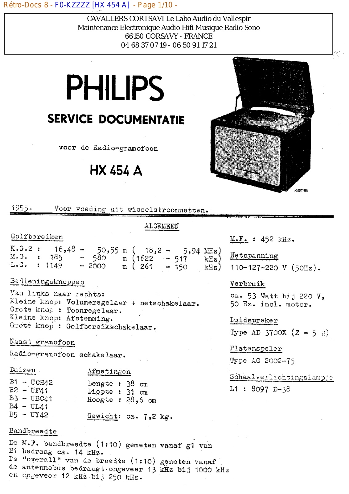 Philips hx 454 a Datasheet - ManualMachine.com