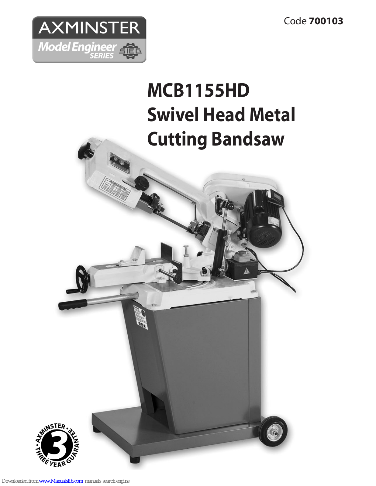 Axminster MCB1155HD, 700103 User Manual - ManualMachine.com
