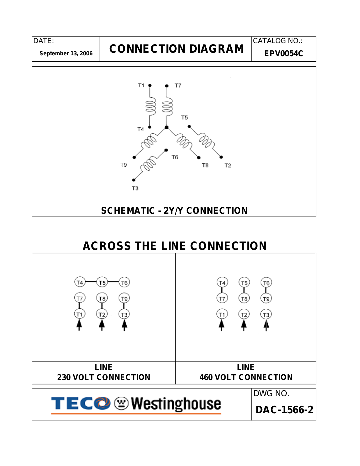 Teco EPV0054C Connection Diagram