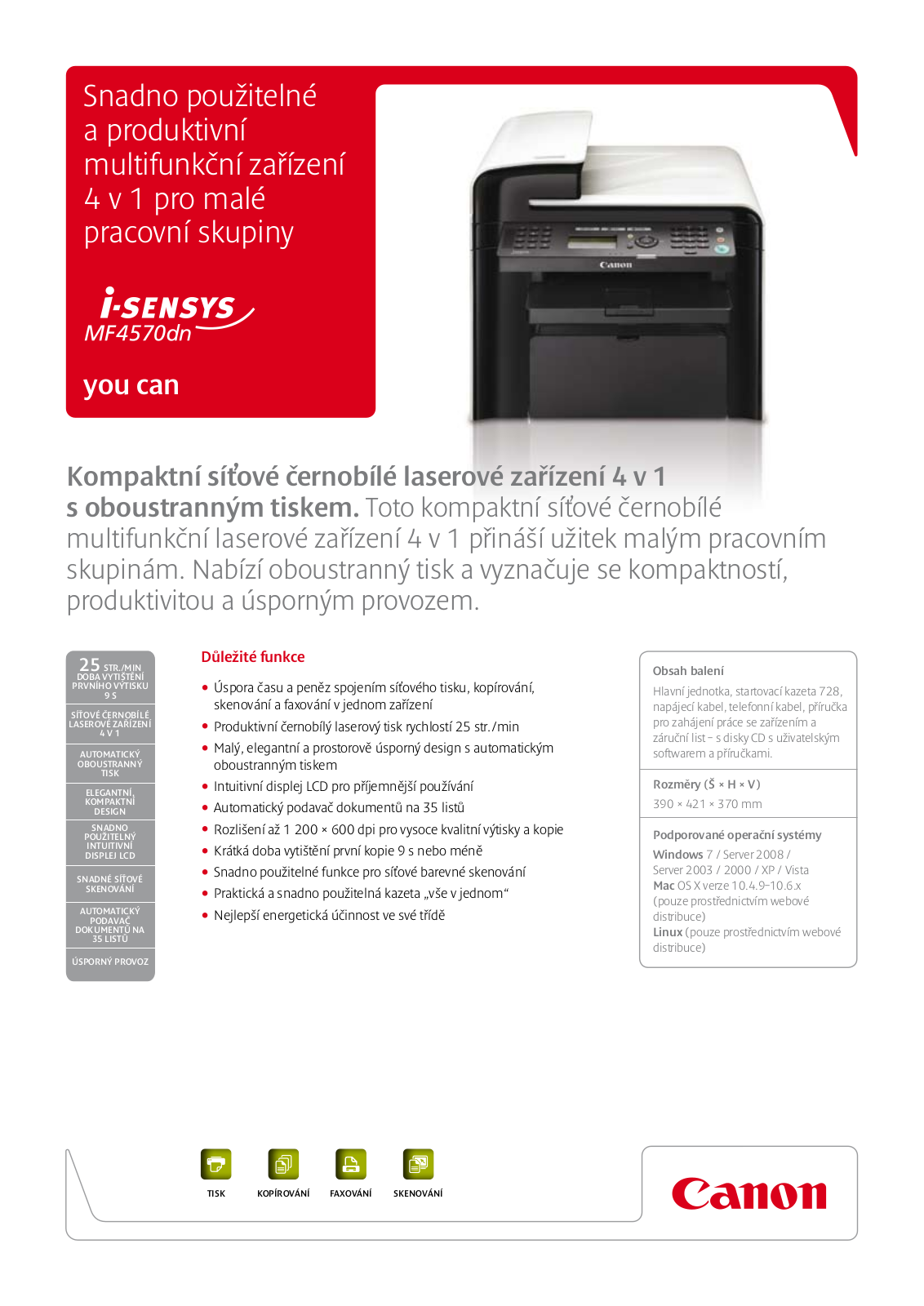 Canon I-SENSYS MF4570DN BROCHURE