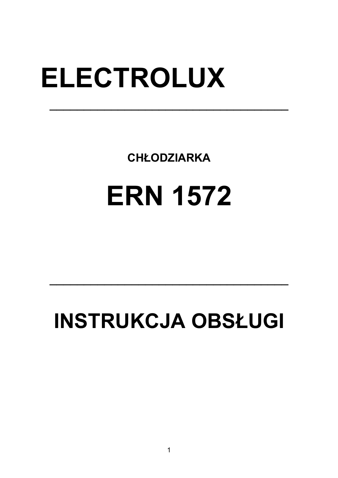 Electrolux ERN1572 User Manual