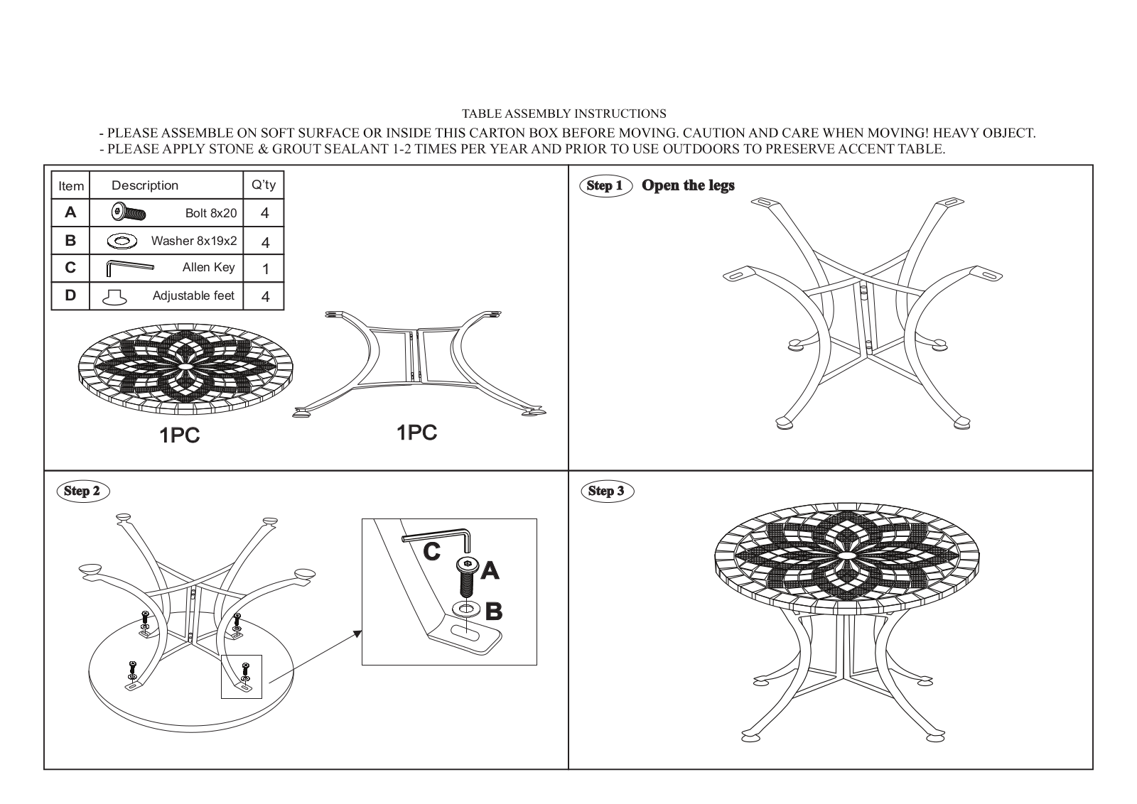 Joss & Main W005206859 Installation & Assembly (Table) - ManualMachine.com