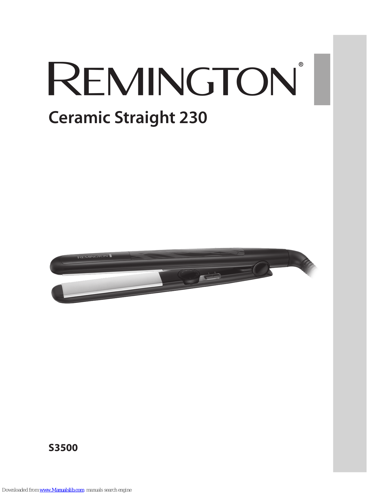 Remington Ceramic Straight 230, S3500 User Manual