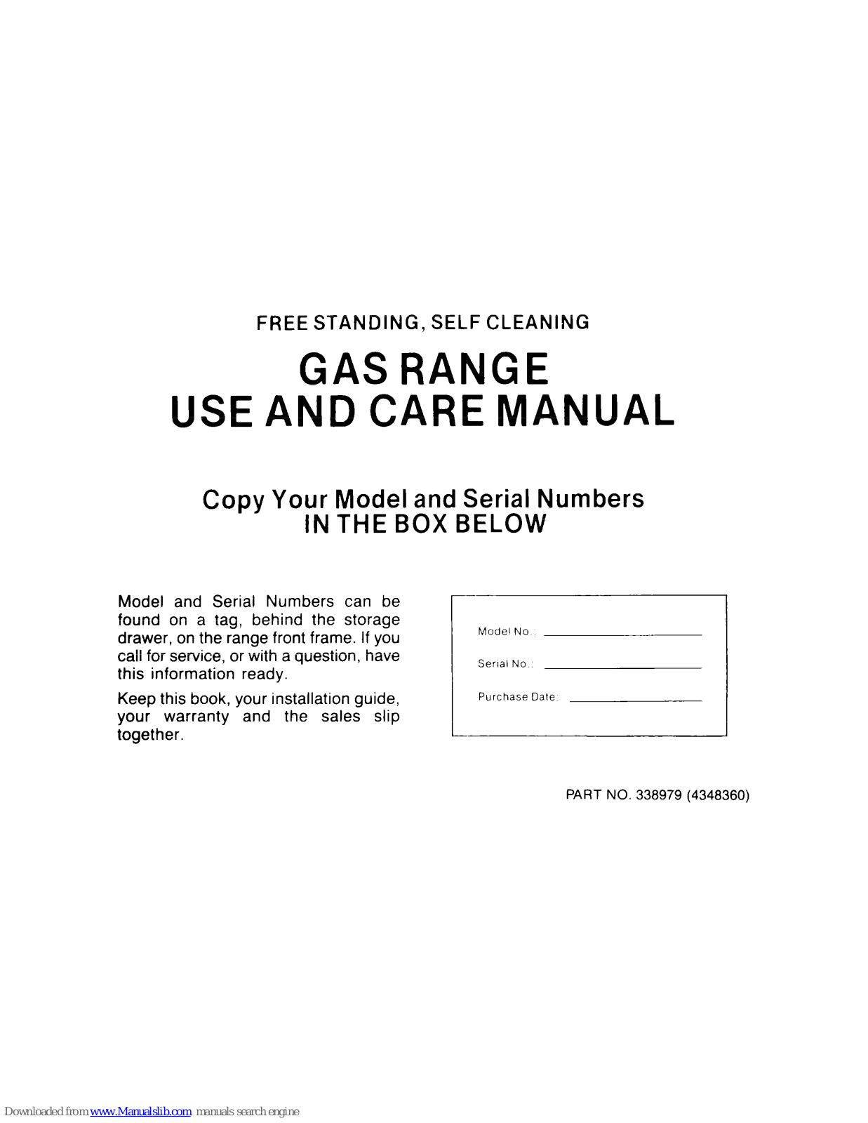 Roper F8858W0, F8958W1, F8858L0, F8858X0, F8857W0 Use And Care Manual - ManualMachine.com