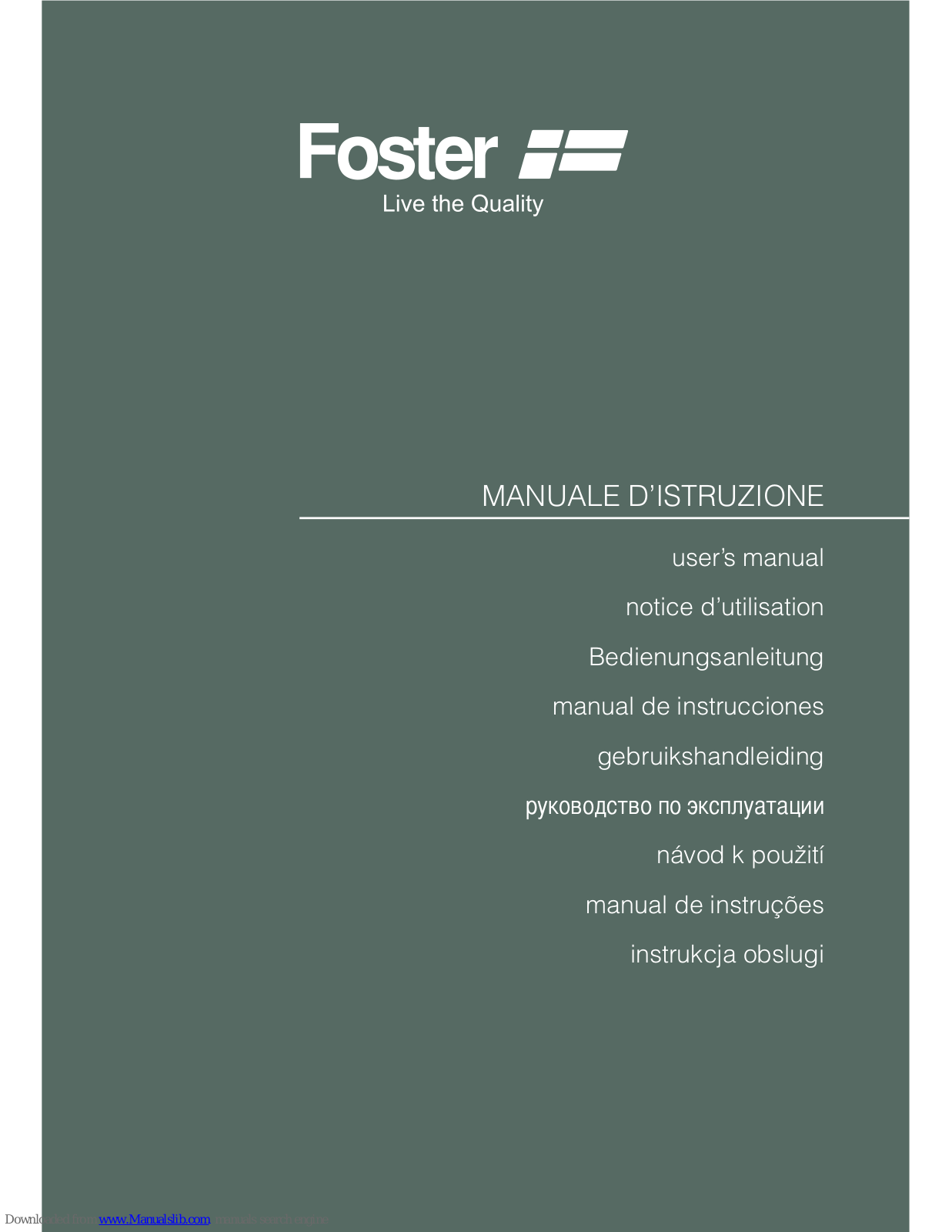 Foster oven User Manual