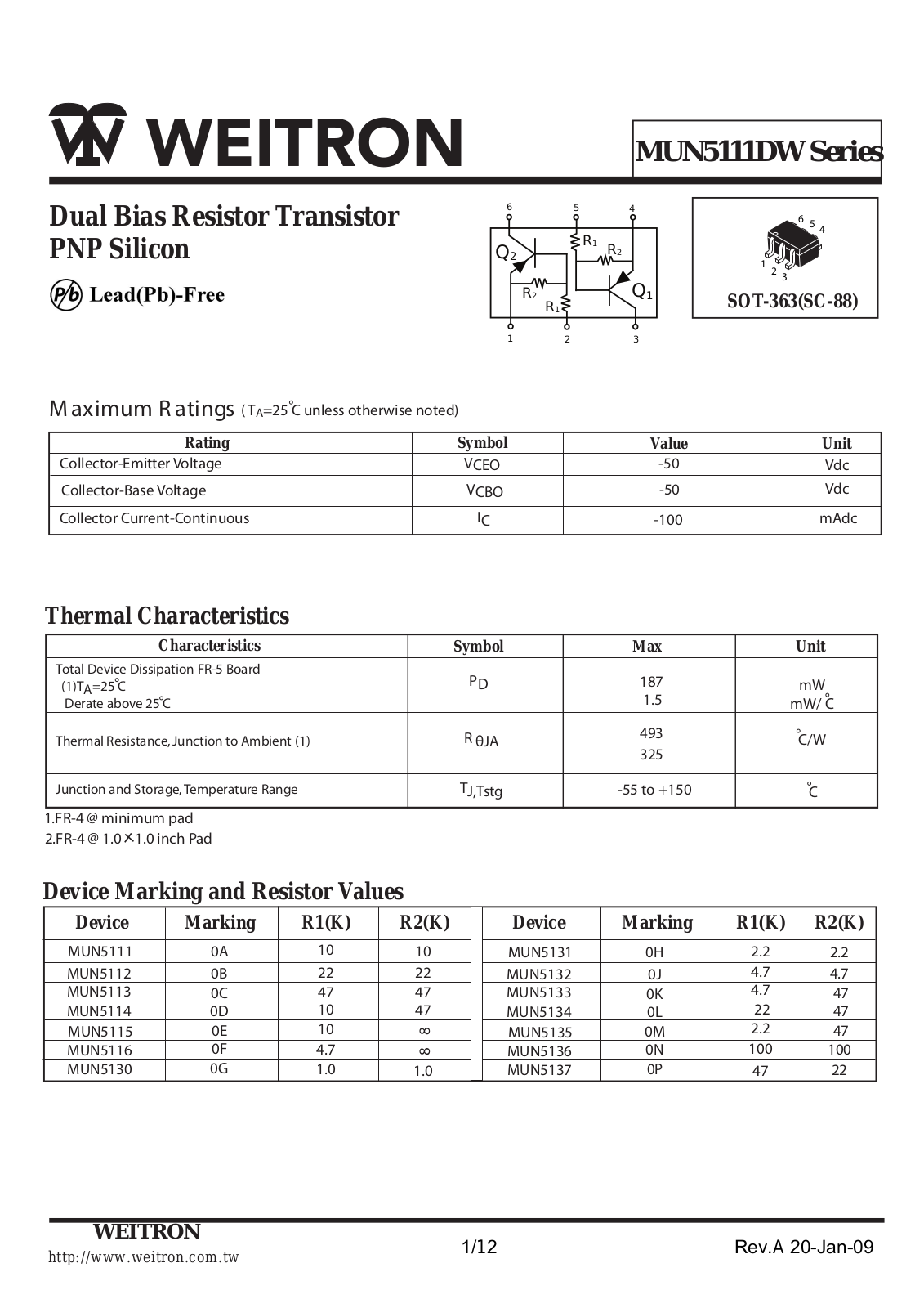 Datasheet mun5111dw Datasheet - ManualMachine.com
