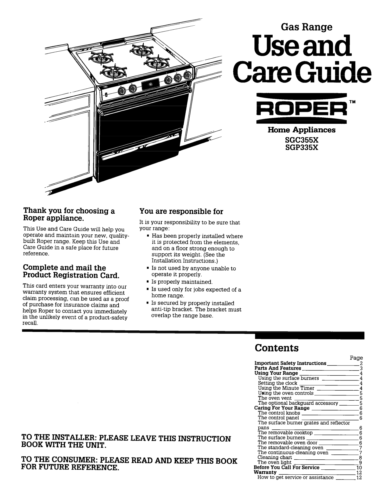 Whirlpool SGP335X, SGC355X User Manual - ManualMachine.com