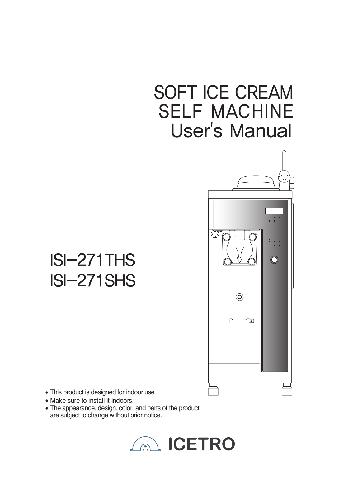 icetro ISI-271THS, ISI-271SHS User Manual