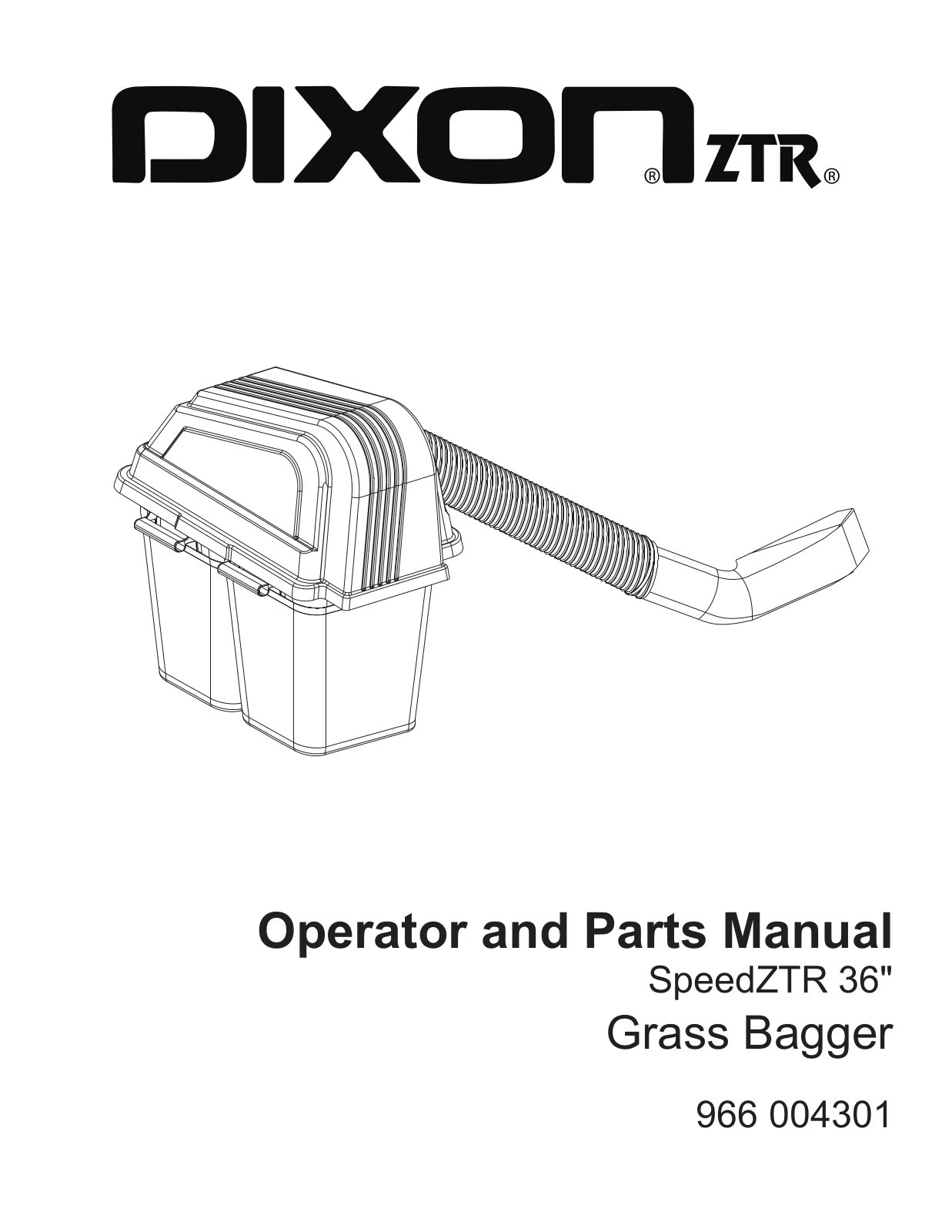 Dixon SpeedZTR 115 150227, SpeedZTR 966 004301 User Manual