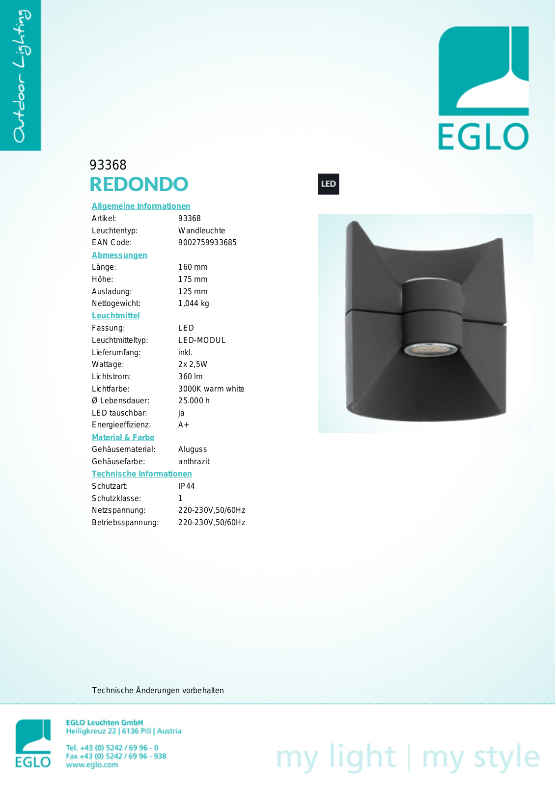 Eglo 93368 Service Manual