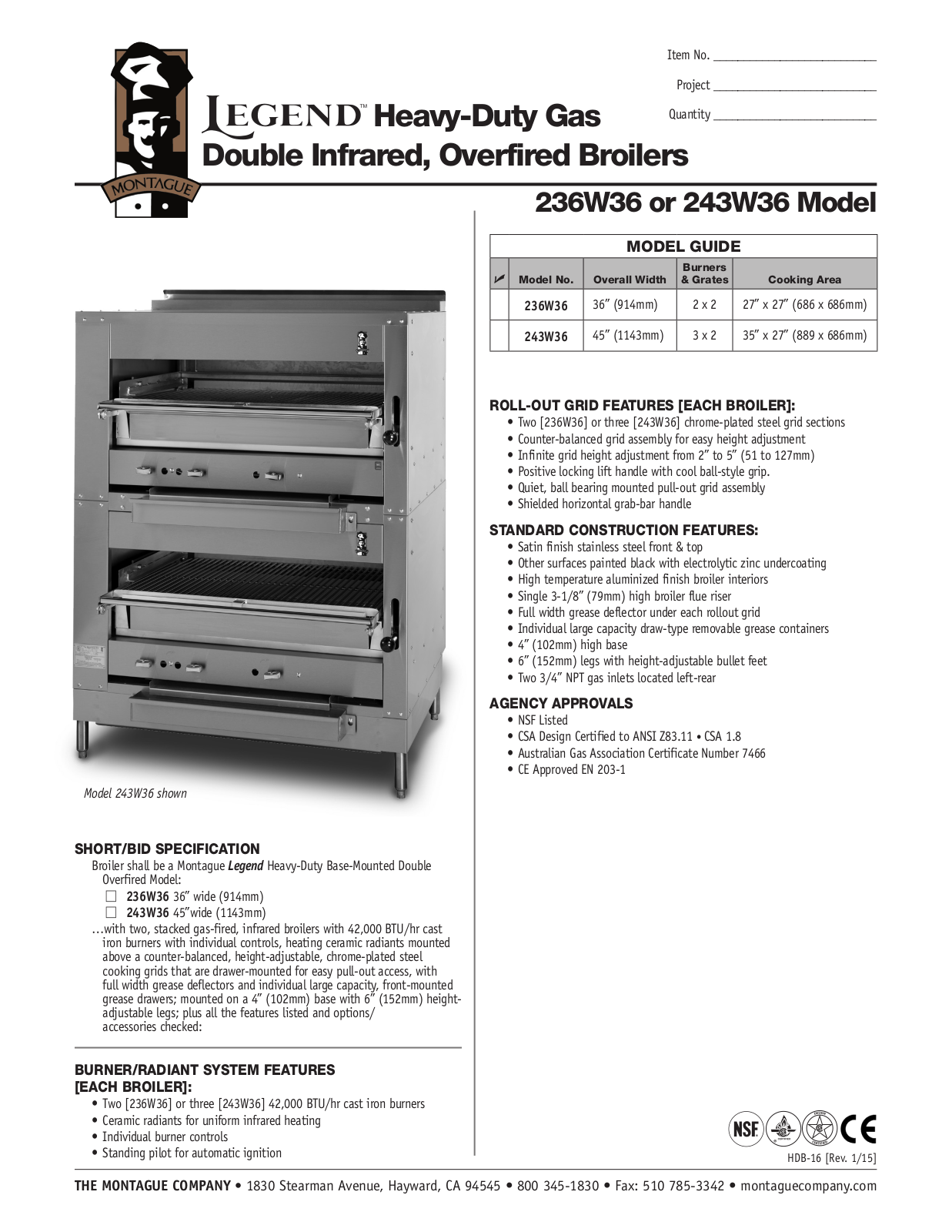 Montague 236W36 User Manual