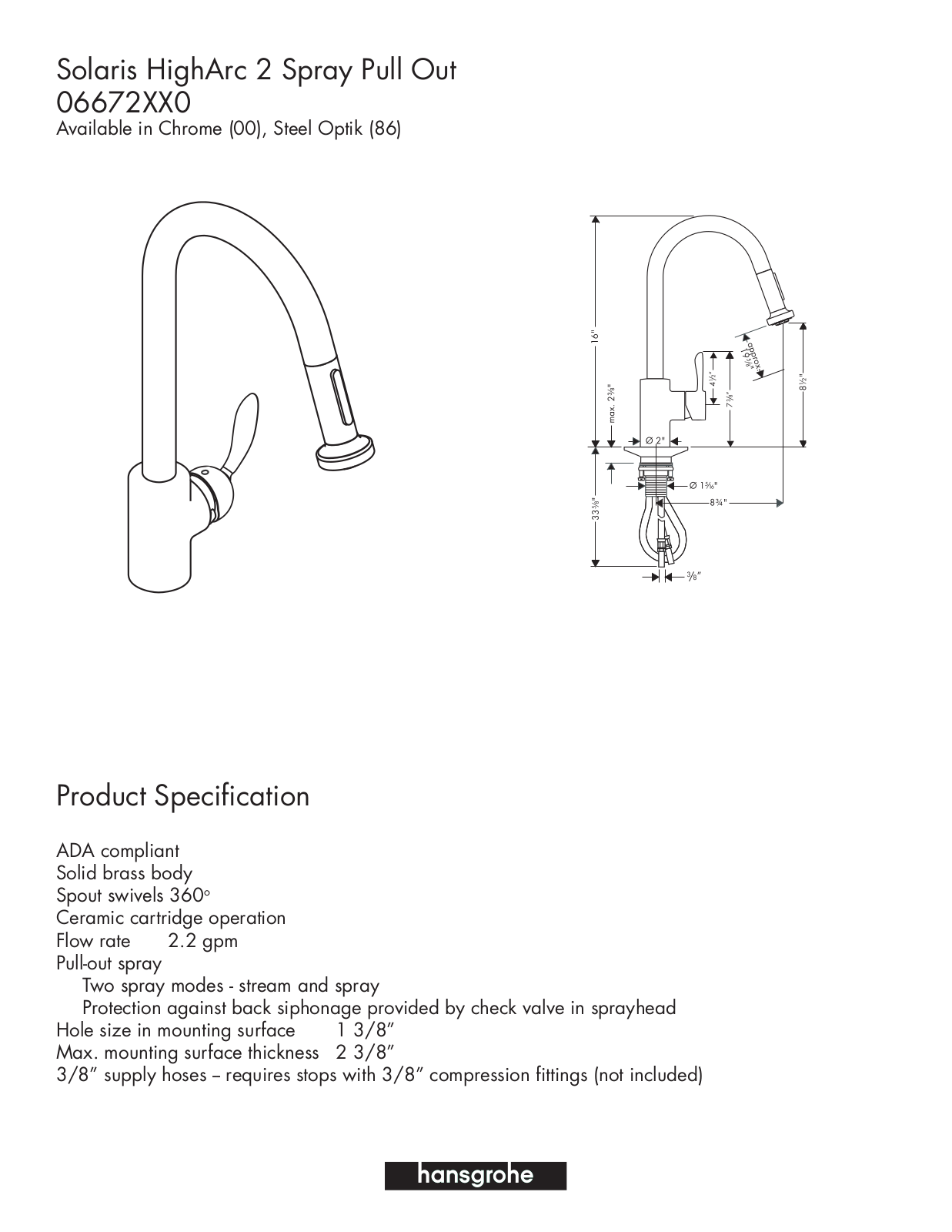 Hans Grohe 06672XX0 User Manual