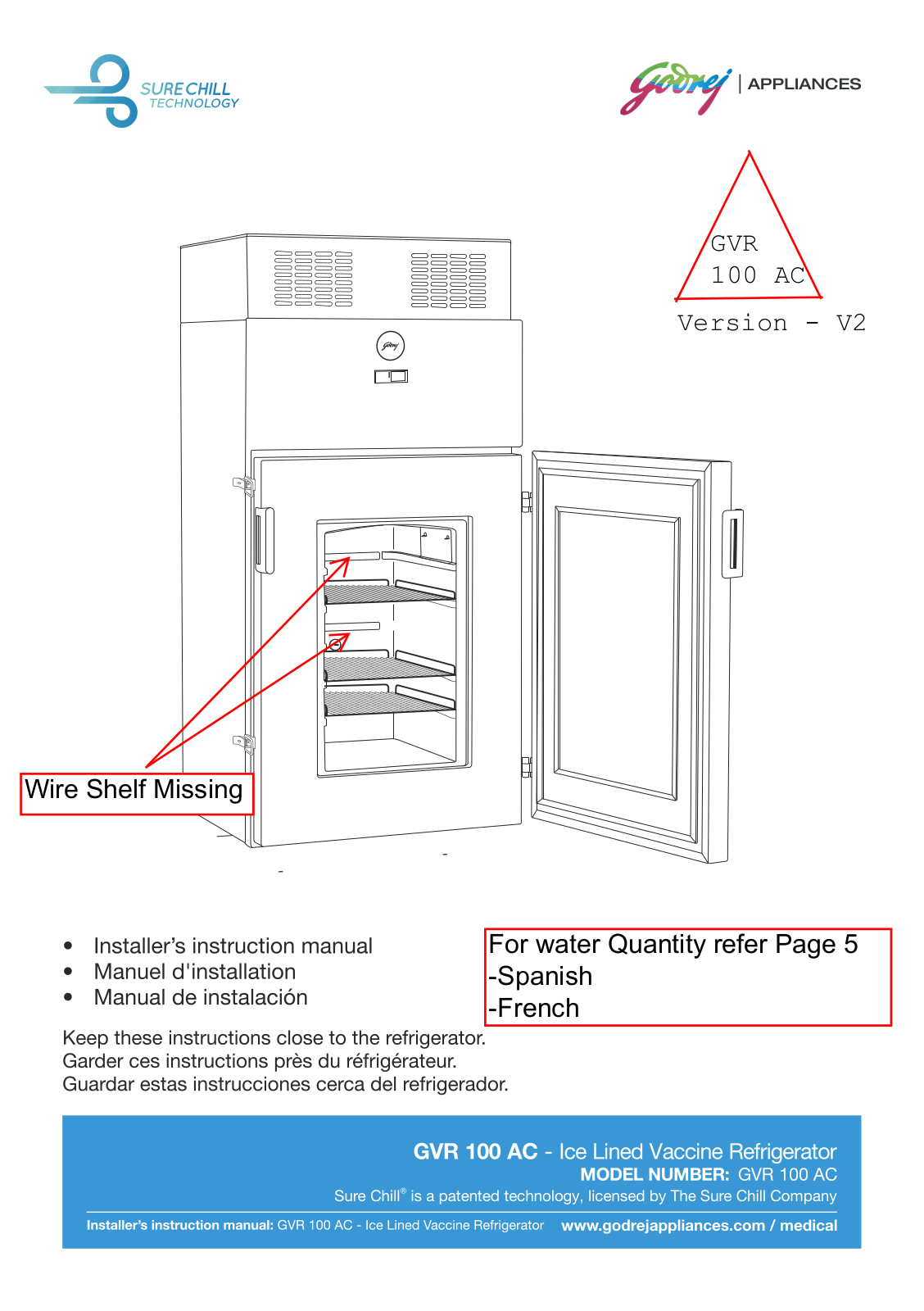 Godrej GVR 100 AC User Manual